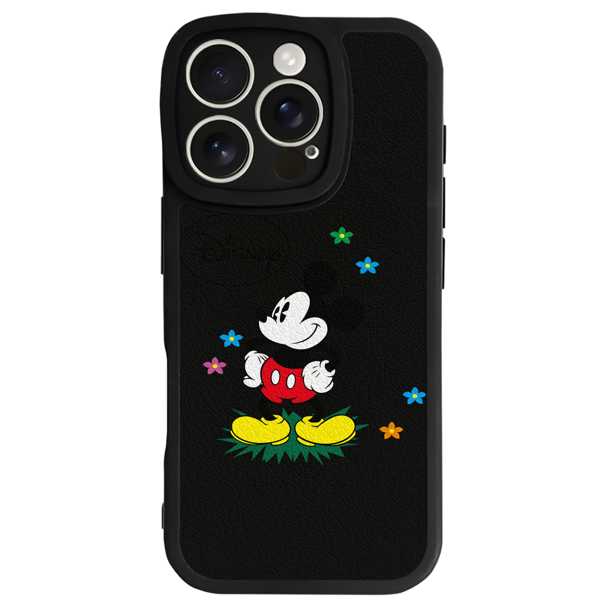 （画像用） ミッキーマウス Mickey Mouse 【iPhone 16シリーズ対応】シリコンスマホケース（レザー調） 材質：シリコン